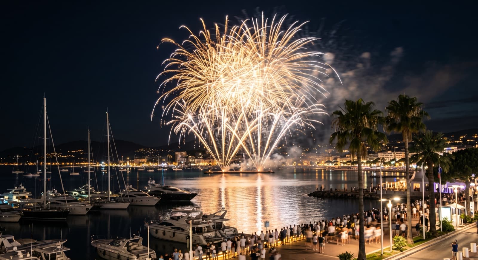 Feu d'artifice du Nouvel An à Cannes