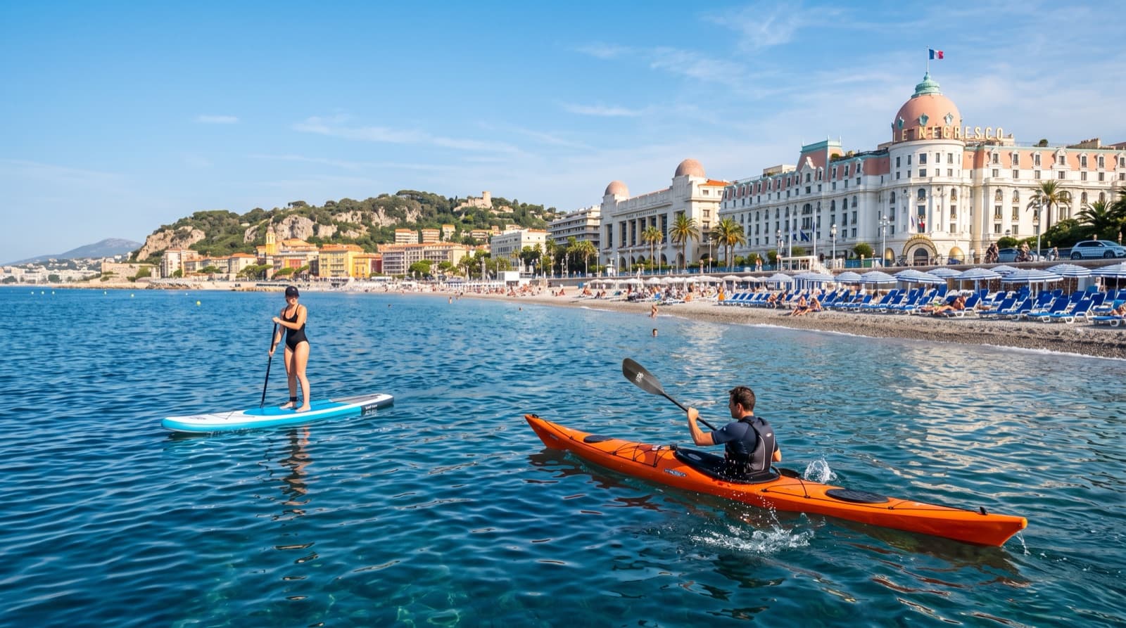 Kayak et paddle sur la Baie des Anges
