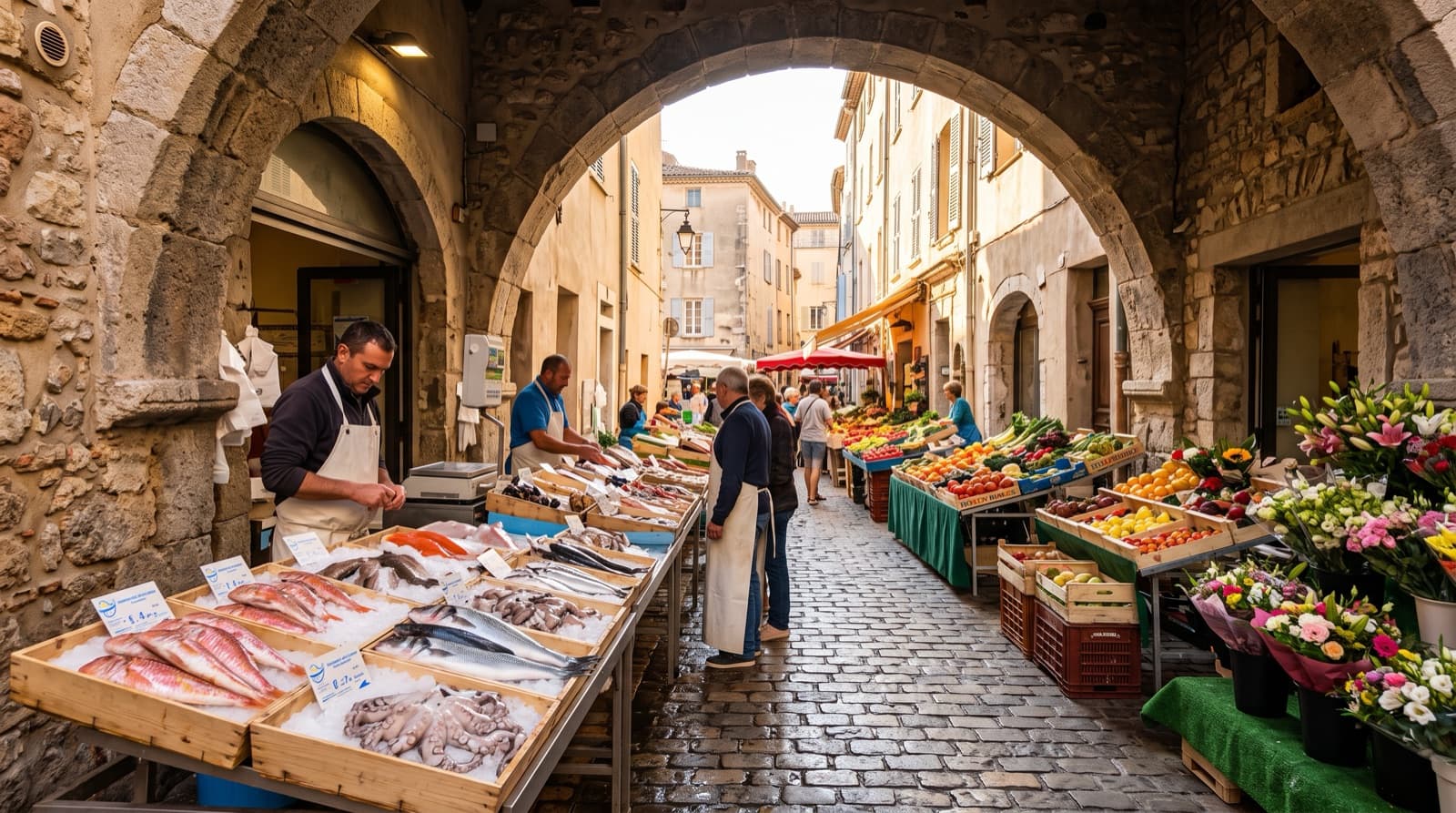 Marché aux poissons de la place aux Herbes